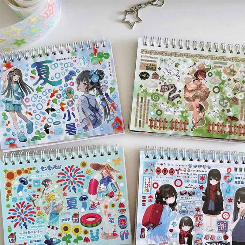 30 Sheets Korean Ins Cute Decorative Stickers Book Y2K Scrapbooking Phone Case DIY Journal Collage Material Sticker Gift