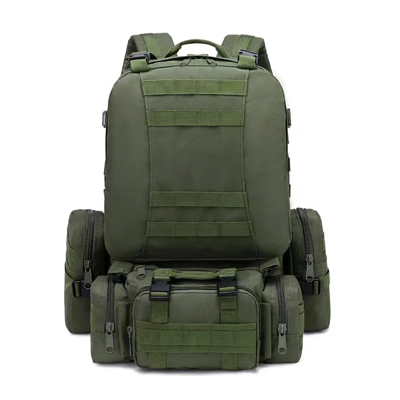 Tactical Backpack Travel Backpack 50L Tactical Backpack Men's Military Backpack 4 in 1 Molle Sport Bag Waterproof Outdoor Sport Hiking Camping Travel 3D Rucksack