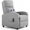 Recliner Chair with Massage and Lumbar Support, Small Fabric Home Theater Seating, Adjustable Modern Reclining Chair . 1
