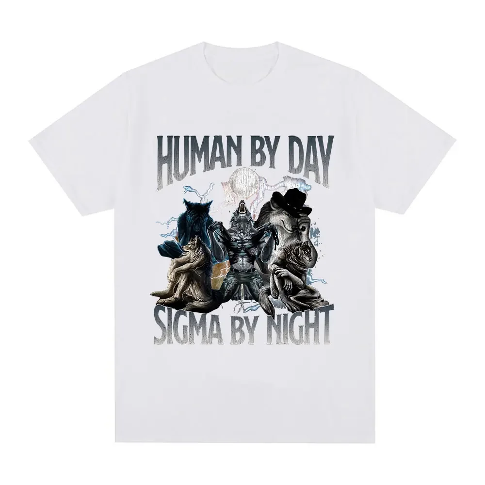 Human By Day, Wolf By Night - Funny Oversized Graphic T-Shirt