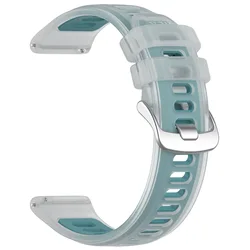 Sport Silicone Bracelet Band, 20mm/22mm, Versatile Wrist Strap - 20mm (Transparent Blue)