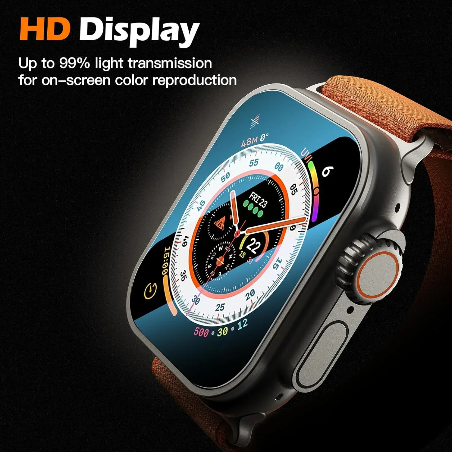 Premium Shatterproof Tempered Glass Screen Protectors for Apple Watch - Easy Installation