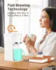 Mini Coffee Maker Single Serve, Instant One Cup for K Cup & Ground Coffee, 6 to 12 Oz Brew Sizes, Capsule Coffee Machine, White 4