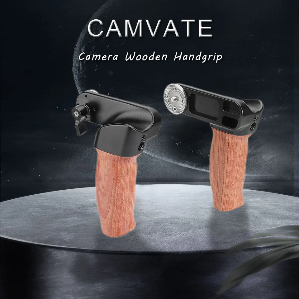 Camera Wooden Handle Grips With ARRI Rosette M6 Thread Screw Connection For Came