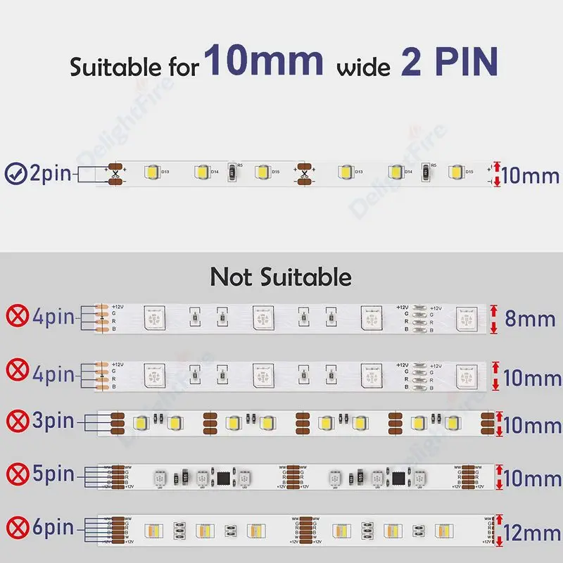 3528 5050 Led Strip Solderless Connectors  Led Strip Connectors 2pin 8mm  10mm 4pin - Connectors - Aliexpress