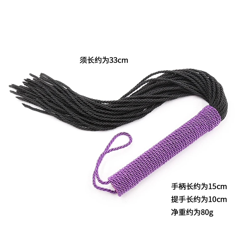 48cm Two Color Splicing Nylon Tassels Loose Whip Riding Crop Flogger Paddle Slapper Horse Training Dressage Whips 5