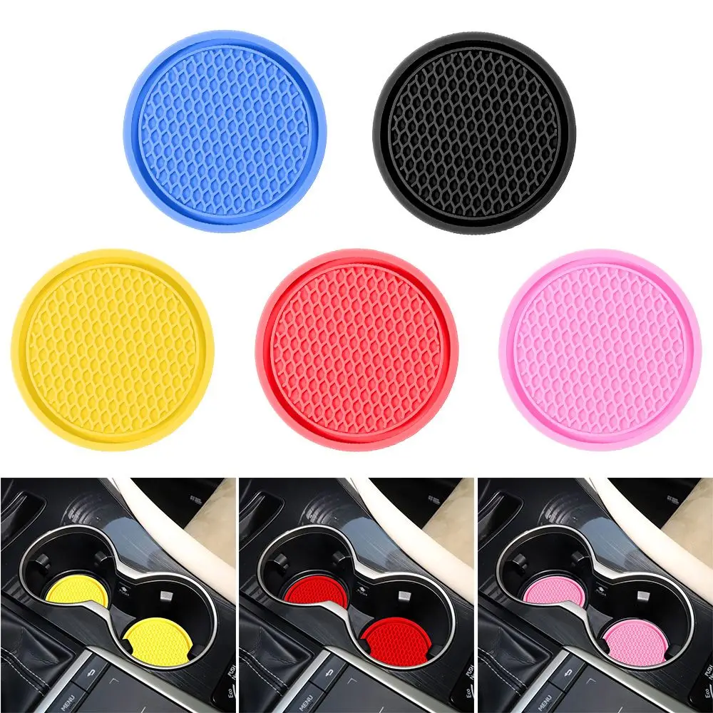 Cup Holder Coasters Cup Holder Inserts Car Coaster Pads Rubber Car Drink Coaster PVC Travel Auto Cup Holder Insert Coaster Anti Slip Insulation Cup Mats