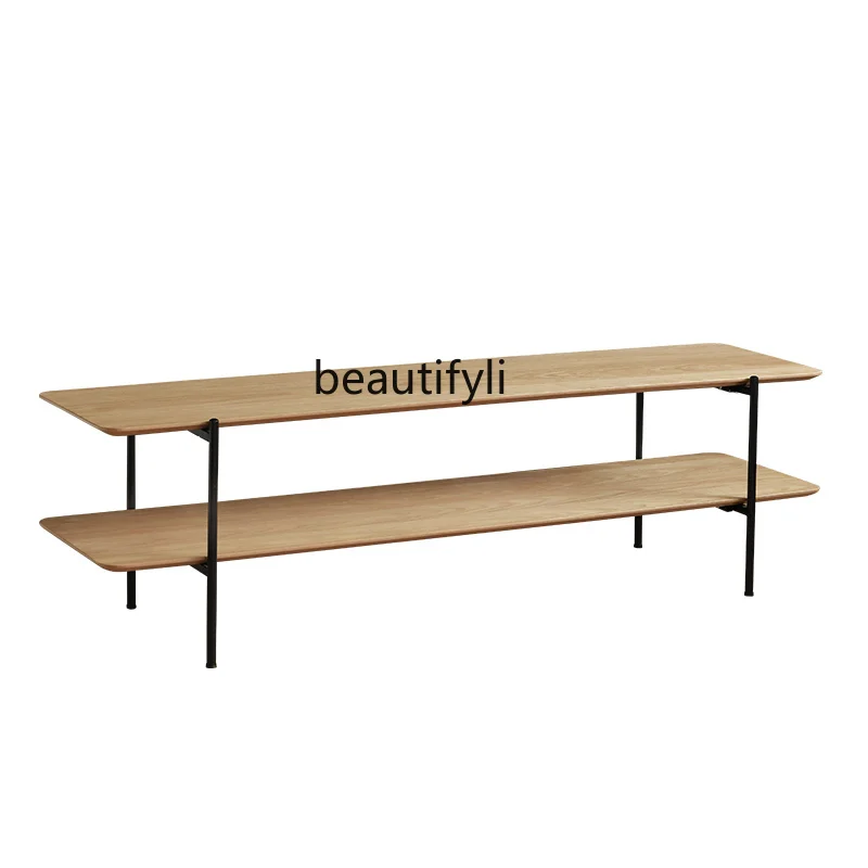 

zqModern Simple Small Apartment TV Cabinet Storage Nordic Hollow Light Luxury Shelf Floor Cabinet