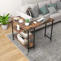 360 °   Free Rotating Sofa Side Table, Mobile L-Shaped Laptop Desk with Sturdy Metal Frame, 6 Universal Casters, Movable Couch Snac 1
