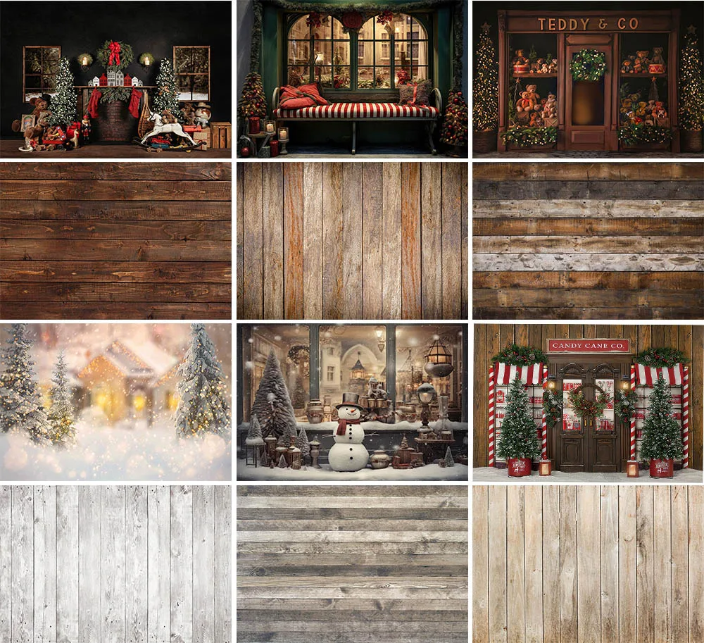 

Mehofond Photography Backdrops Christmas Candycane Store Family Festival Portrait Xmas Snowman Cupboard Background Photo Studio