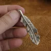 Detail Cupronickel Feather Pendant Biker Punk Jewelry CP52 1