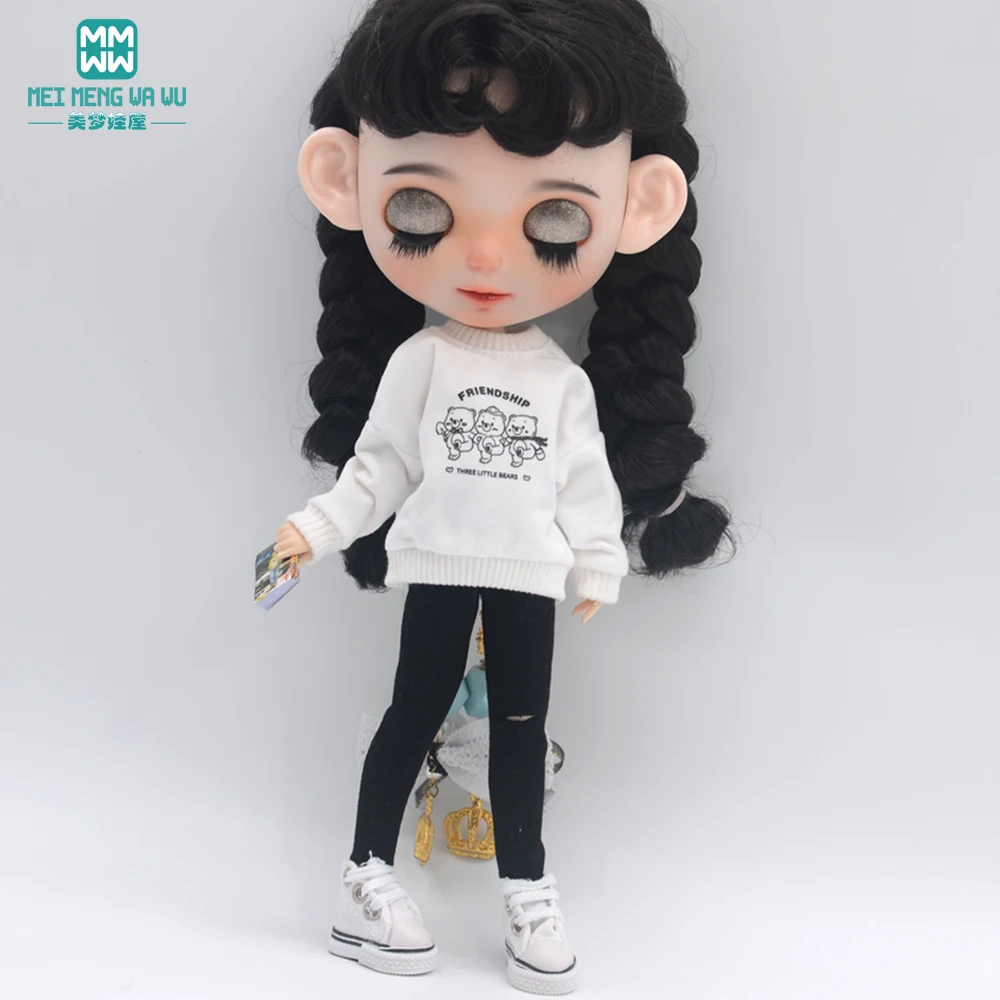 Kleidung für Puppen, dreiteiliges modisches Pullover-Set, passend für Blyth Azone OB22 OB24 Puppenzubehör – Detail 15