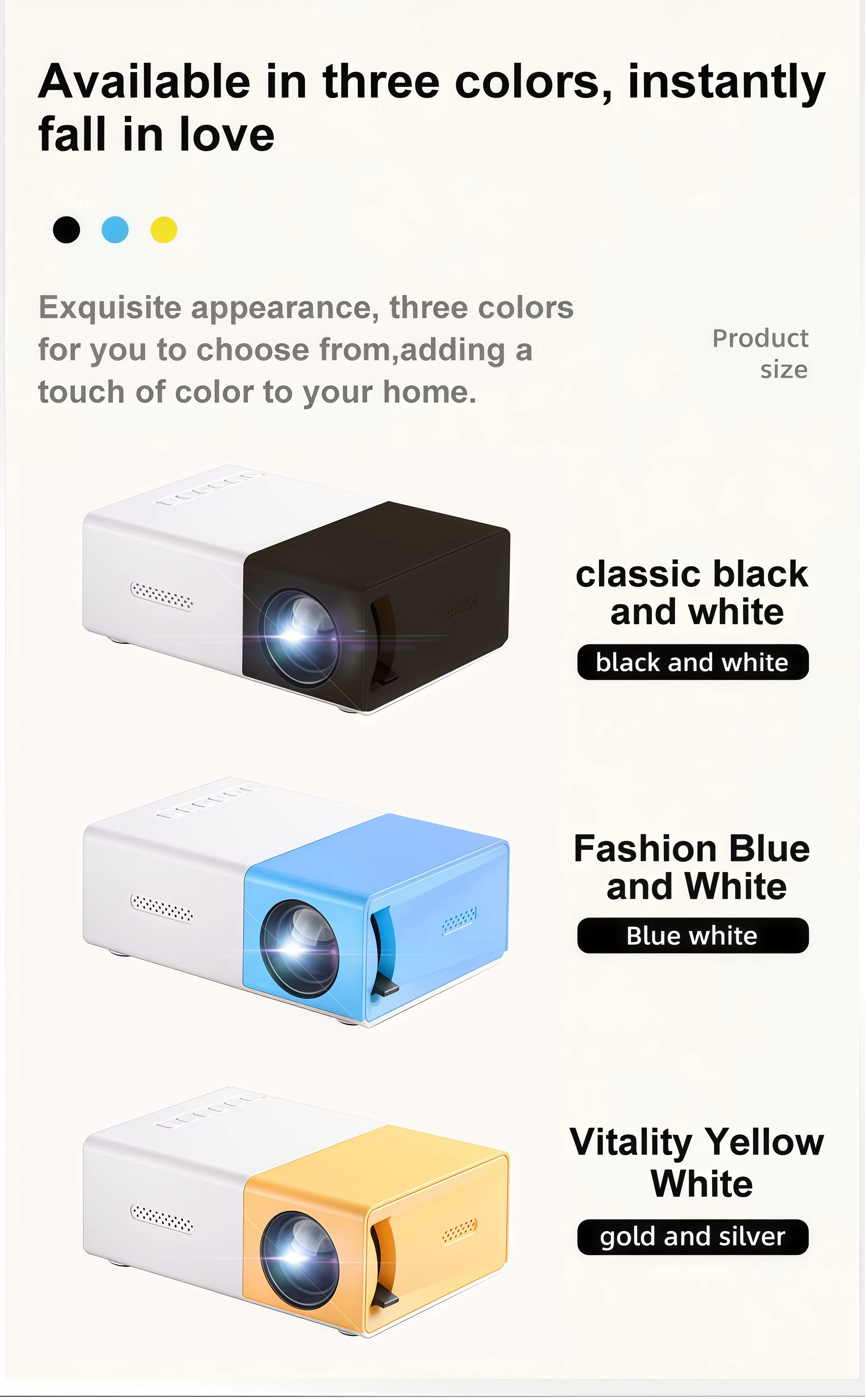 Mini Portable For Cartoon Outdoor LED Pico Movie Projector for Home Theater Kids