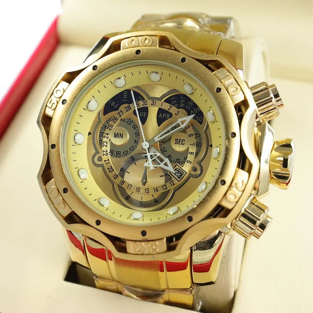 

Часы наручные мужские с большим циферблатом, роскошные оригинальные Invicto водонепроницаемые, 18K