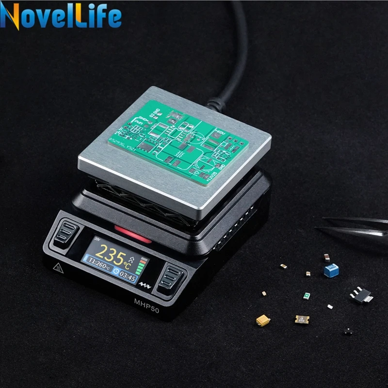 MHP50 Mini Hot Plate SMD Preheater Preheating Rework Station PCB Board Soldering Desoldering Heating Plate LED Strip Repair Tool