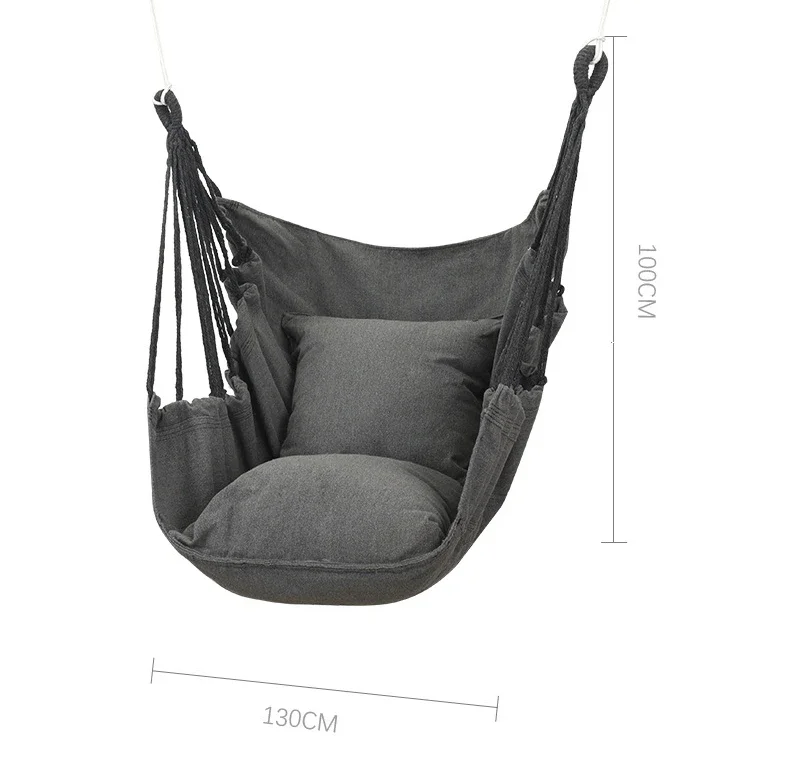 Description Picture 5 of itemHanging Swing Canvas Hanging Chair College Student Dormitory Hammock with Pillow Indoor Camping Swing Adult Leisure Chair