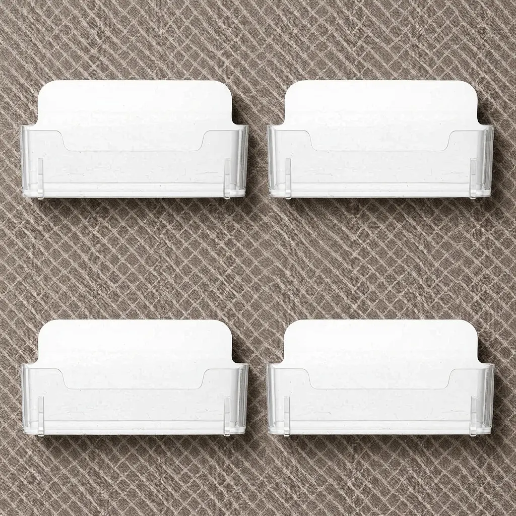 4Pcs 프리미엄 아크릴 명함 홀더 데스크탑 스토리지 홀더 부드럽고 미학적인 디자인 다양한 용도 사무용품