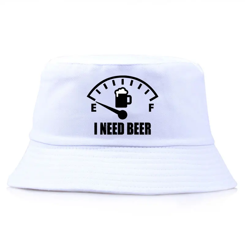 

I Need Beer Printed Bucket Hat Woman Man Reversible Fisherman Cap Adult Daily Visor Panama Hat Girl Boy Outdoor Summer Sun Hats