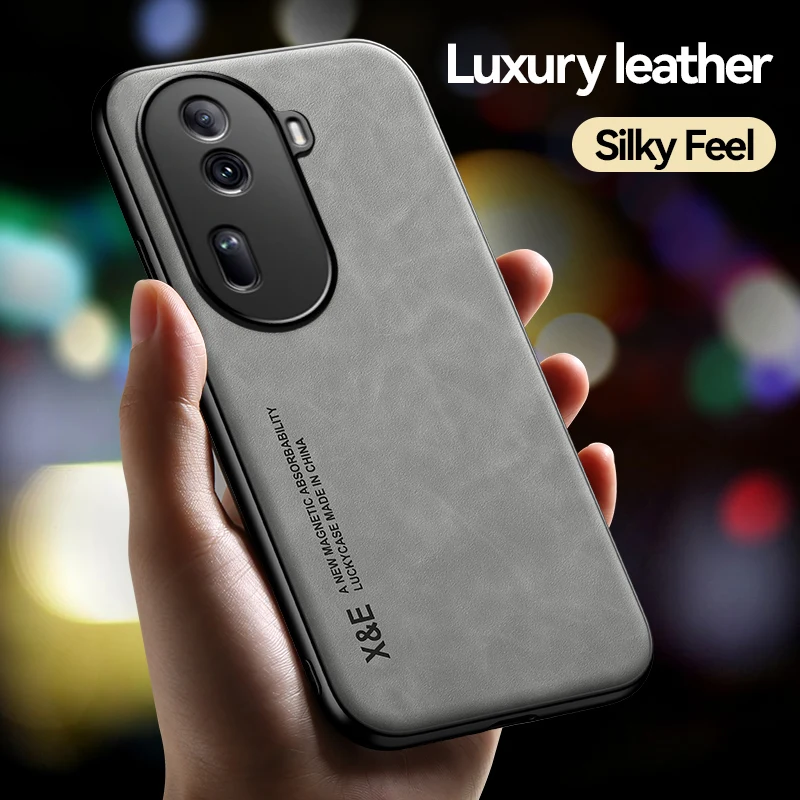 Luxury Magnetic Car Holder Leather Phone Case - Premium Back Cover