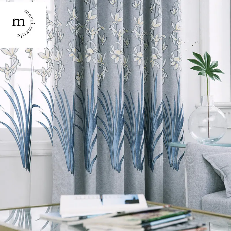 

New Modern Simple Ingerney Embroidered Curtains for Bedroom Living Room Dining Study Semi-Blackout Window Drapes Custom Size