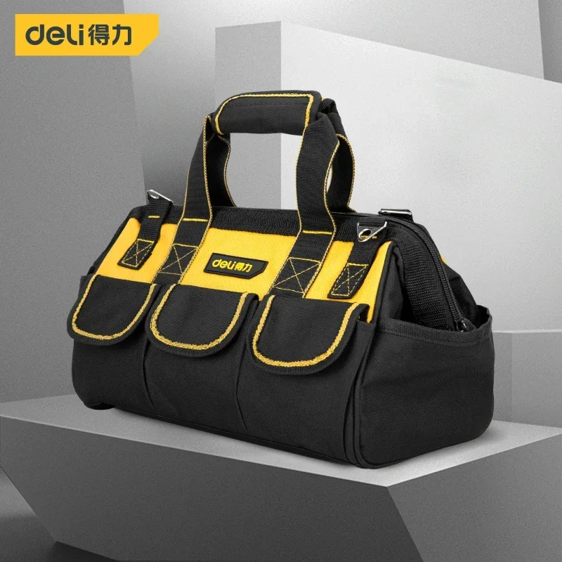 Deli Electrician Tool Bag 13/16/17/18Inch Woodworking Repair Tool Pouch Thickened Durable Large-capacity Toolbag