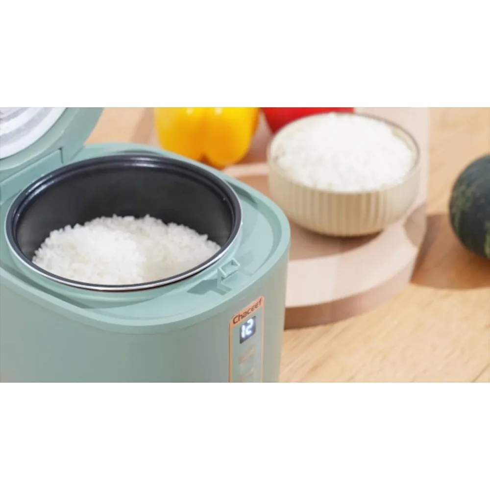 CHACEEF Mini Rice Cooker 2-Cups Uncooked, 1.2L Portable Non-Stick Small  Travel Cooker, Smart Control Multifunction with 24 Hours Timer Delay & Keep