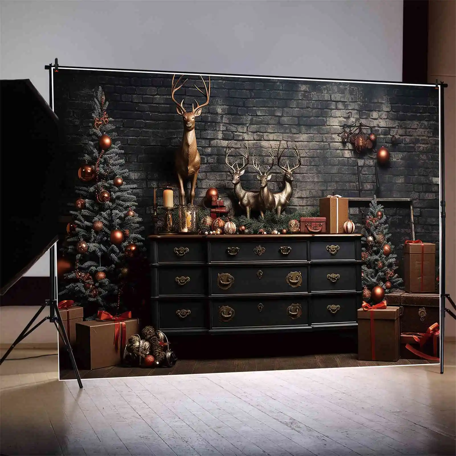 

Фон MOON.QG зимний замок стена гостиная окно Фотофон свечи свет Цветение день рождения домашняя студийная фотокамера