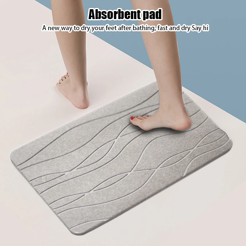 

Olanly 2PCS Bathroom Rug Set Non-Slip Absorbent Shower Pad Soft Memory Foam Toilet Mat U Shaped Carpet Rectangle Floor Bath Mat