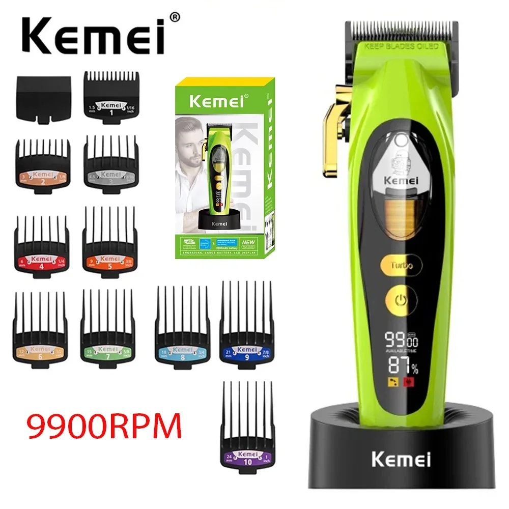 Kemei 2035-プロの男性用バリカンコードレスヘアトリマー磁気