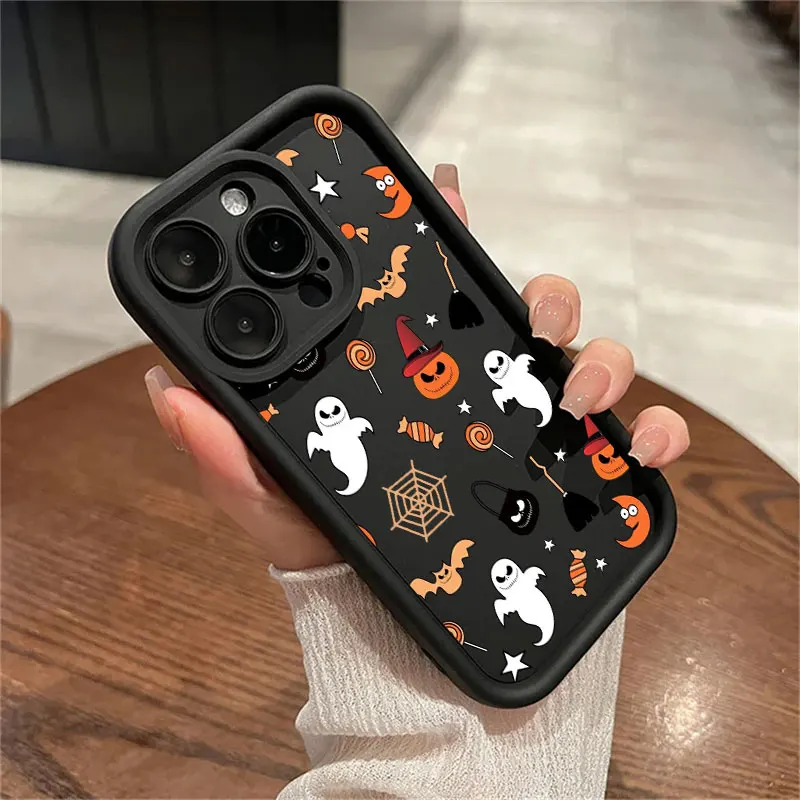 Fun Halloween Pumpkin Ghost Phone Case - Soft Back Cover
