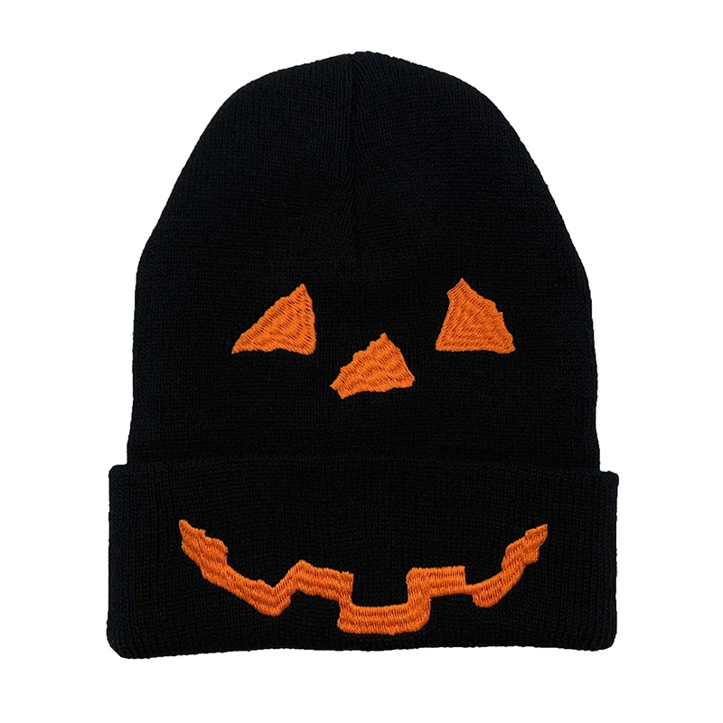 

1pcs Adult Kids Halloween Hats Masquerade Pumpkin Creative Funny Expression Knitted Hat Pirate's skull Halloween Props Hat