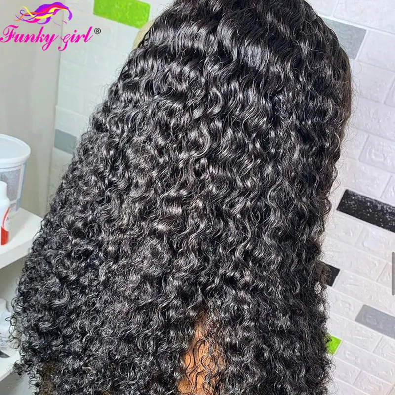 Human Hair Wig Burmese Curly Lace Front Wigs Brazilian Burmese Curls Human Hair Wig Water Curly Full Lace Wig For Women HD Transparent