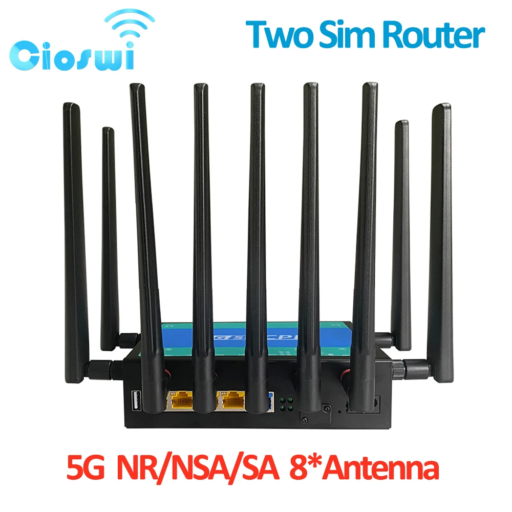 Two Sim 5G Router Sbloccato Wifi6 3000Mbps Sim Card 4 * Lan 2.4Ghz 5Ghz 8 Antenna 5G Modem Home Hotspot Simcard Router Wifi