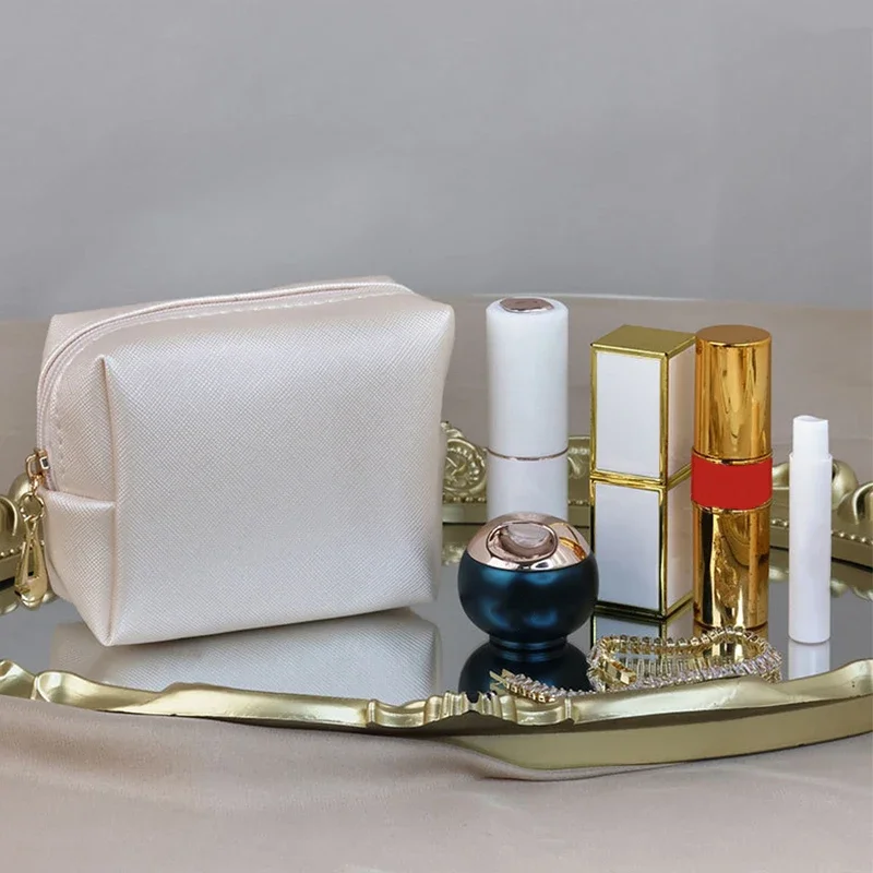 Mini Makeup Bag for Purse PU Cosmetic Bag Waterproof Toiletry Bag Traveling Makeup Bags Lipstick Cosmetic Pouch Storage Cases
