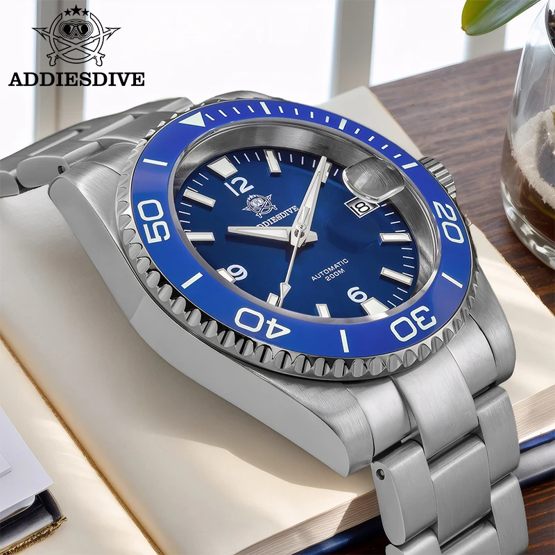 รูปสินค้า นาฬิกาดำน้ำผู้ชาย ADDIESDIVE 8215 กระจกแซฟไฟร์ AR เซรามิค BEZEL กันน้ำ 200 เมตร สแตนเลส