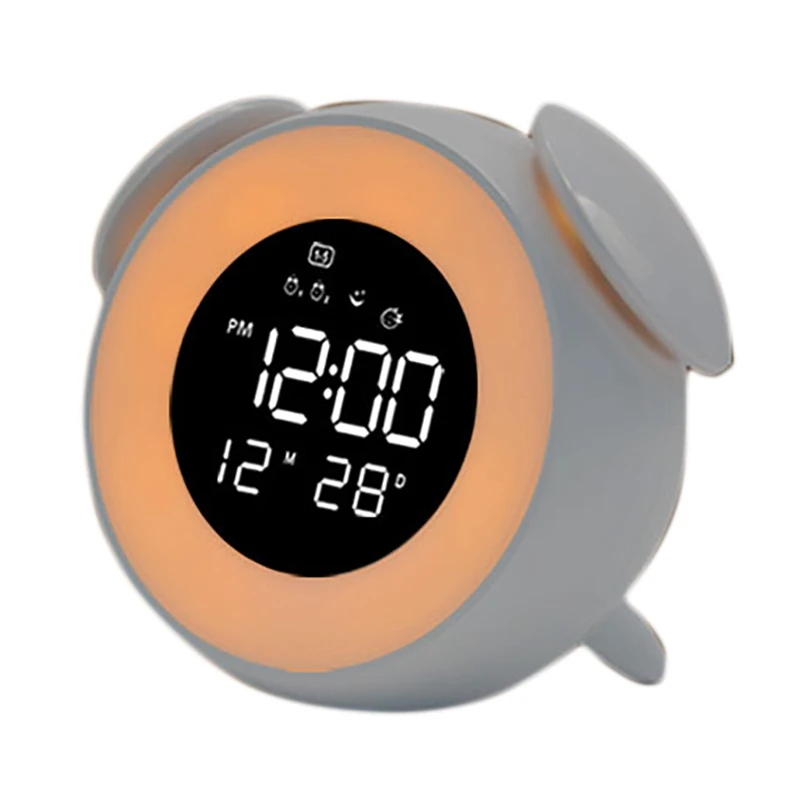 Bedside Sunrise Sunset Wake Up Light Digital Led Music Alarm Clock