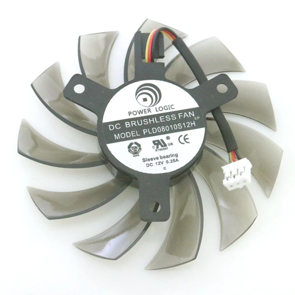 Refrigerador de Placa Gráfica Gigabyte Ventilador Vga Pld08010s12h T128010sm 75 mm 40x40x40 mm 3pin - Imagem 2
