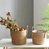 Planter Basket Handmade Woven Planter Basket Laundry Storage Decorative Straw Wicker Rattan Seagrass Garden Flower Pot 3
