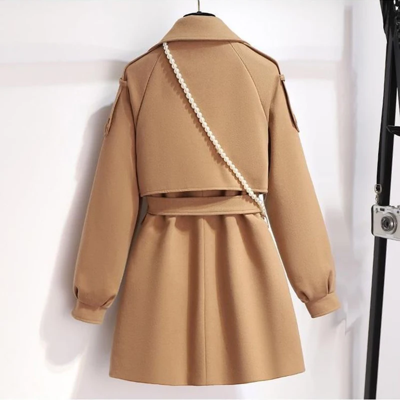 Femme Wool Jacket Women 2023 New Autumn Winter Coat Female Outerwear Short Windbreaker Long Sleeve Tops Black Overcoats