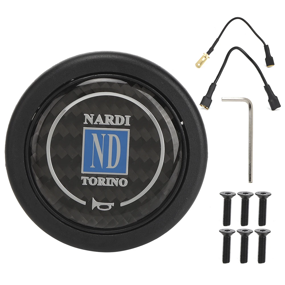 Horn Switch Steering Wheel Switch Carbon Fiber Horn Push Button Kit 6 Nardi Steering Wheel Car Modified Accessory