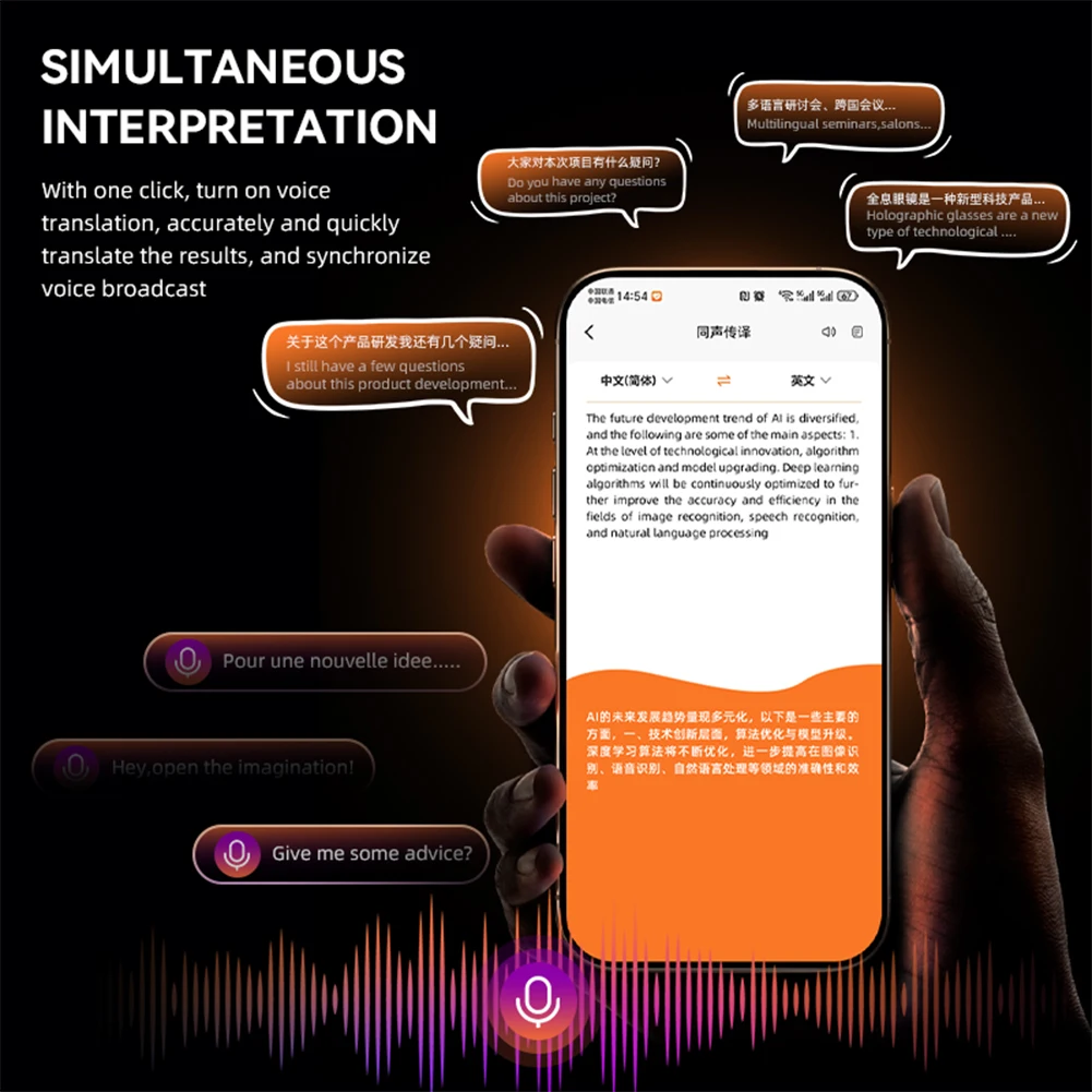 144 Languages Portable Language Translator Device Bluetooth Instant Voice Language Translator Photo Recognition Translationrt
