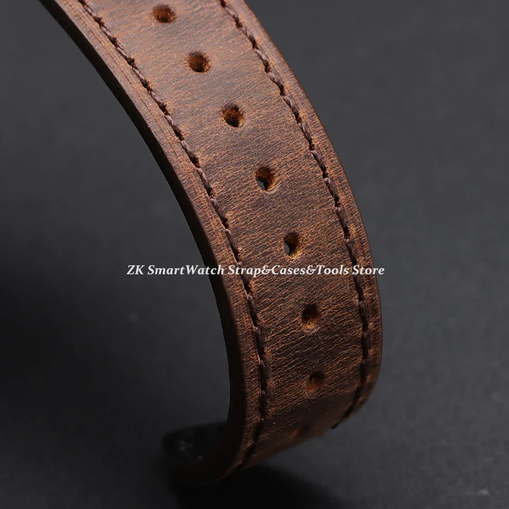 Quick Release Vintage Retro Echtes Leder Uhrenarmband 18mm 20mm 22mm 19mm 21mm 24mm Crazy Horse Männer Frauen Straps Uhrenarmband – Detail 7