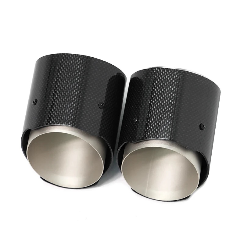 Exhaust Muffler Tip Exhaust Pipe Muffler Exhaust Trim Pipe 4 PCS/lot Carbon Fiber Matte For BMW M2 F87 M3 F80 M4 F82 M5 F10 M6 F12 70mm Nozzle Tailpipe