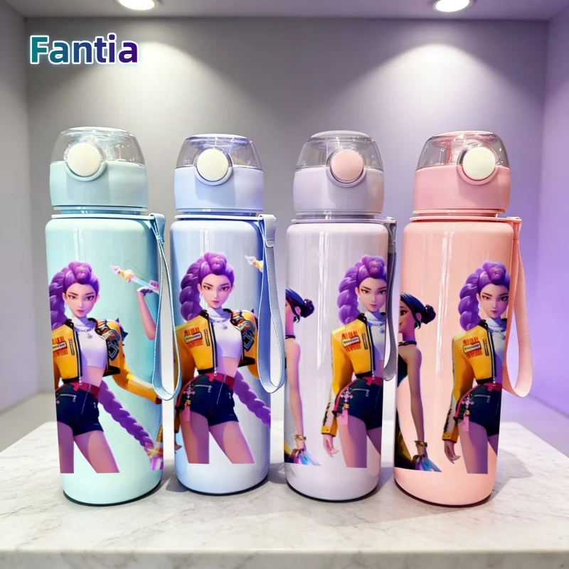 Tasse à motif de fille de dessin animé imprimé en 3D, nouvelle bouteille d'eau de grande capacité de 700ml, étanche, couleurs vives, résistante à la décoloration, à collectionner