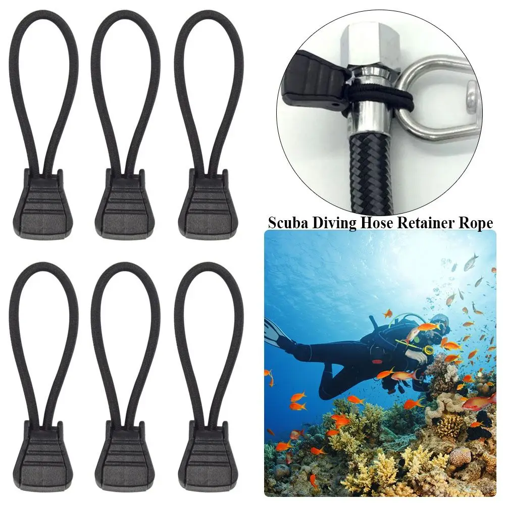 Elastic Rope Bungee S6N7 Diving Snorkel Attachment Rope Scuba Diving Hose Retainer Clip Holder