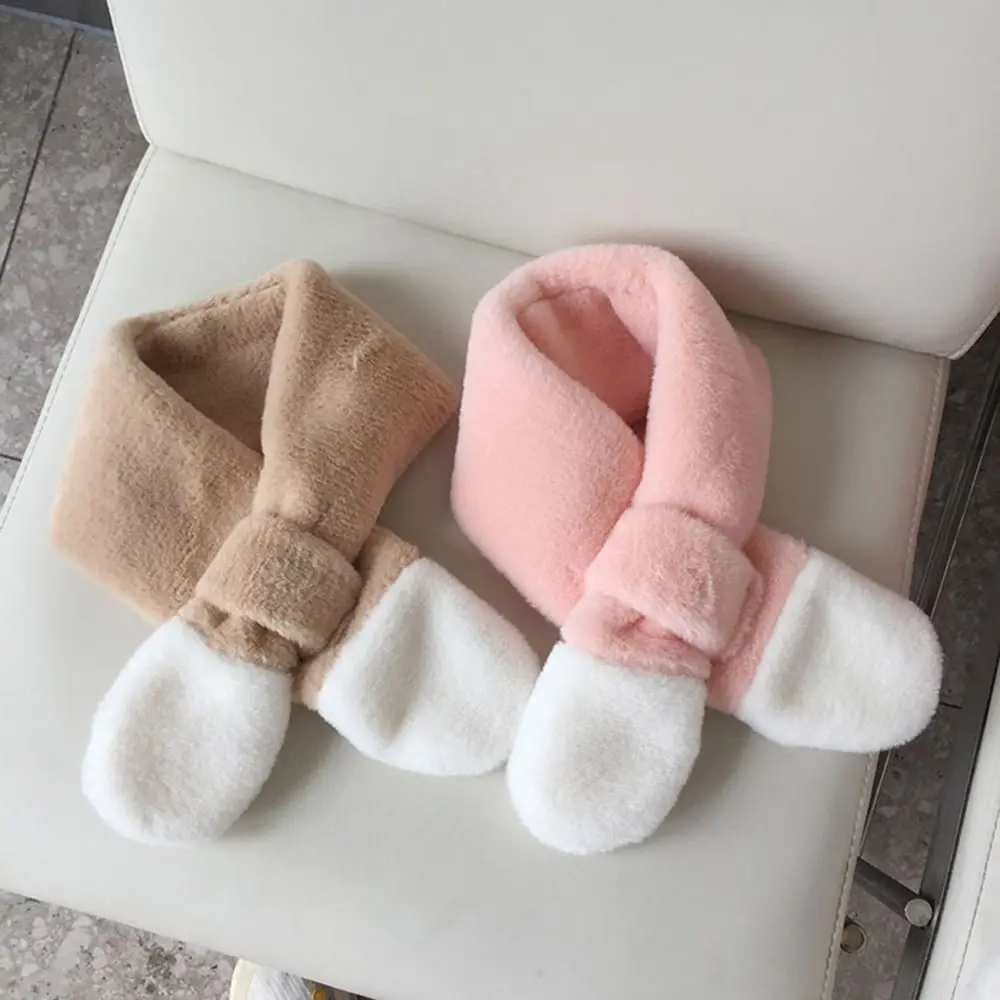 Bib Baby Thermal Neck Warmer Windproof Coldproof Snap Fastener Boys Girls Plush Scarf Neckerchief Thickened Ski Snowing Scarf