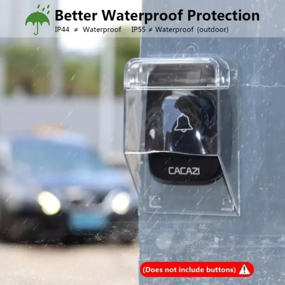 TOP Selling Wireless Doorbell Smart Doorbell Waterproof Cover Splash Proof Cover Box Transparent Outdoor Clock in Machine Protec