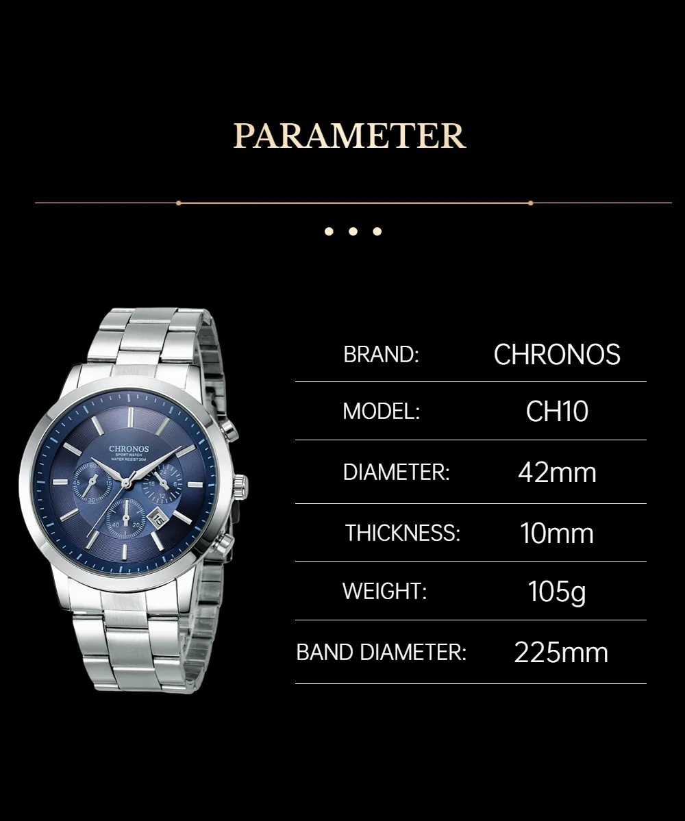 Men Luxury Quartz Watch Waterproof Male Wrist Watches Men’s Luminous Non Automatic Casual Quartz Watches for Man