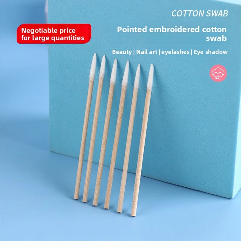Tattoo Embroidery Pointed Cotton Swabs For Makeup Eyeliner Removal Facial Modification Beauty Disposable