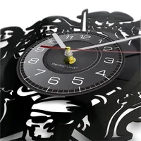 Caribbean Pirates Vinyl Record Wall Clock For Home Cinema Theater Movie Art Jack Sparrow Music LP Album Vinyl Disk Crafts Clock 2